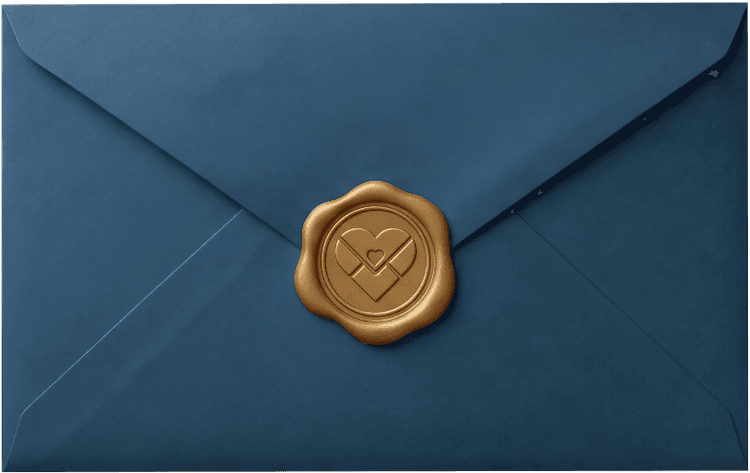 Medium blue envelope